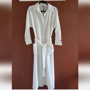 NOCTURNE White Long Sleeve Dress
